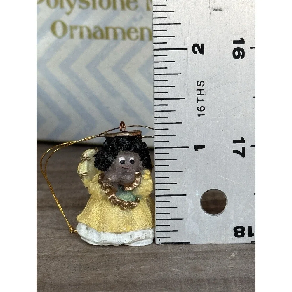 Gift Co. Set Of 6 Afro American Polystone‎ Mini Ornaments, Vintage